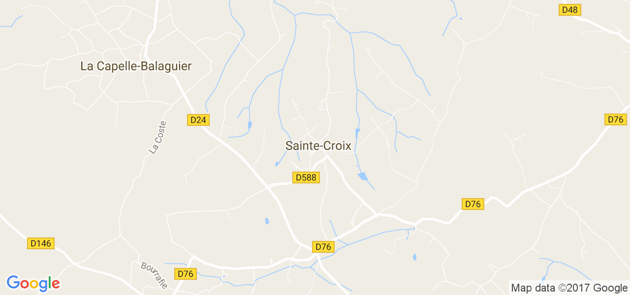 map de la ville de Sainte-Croix