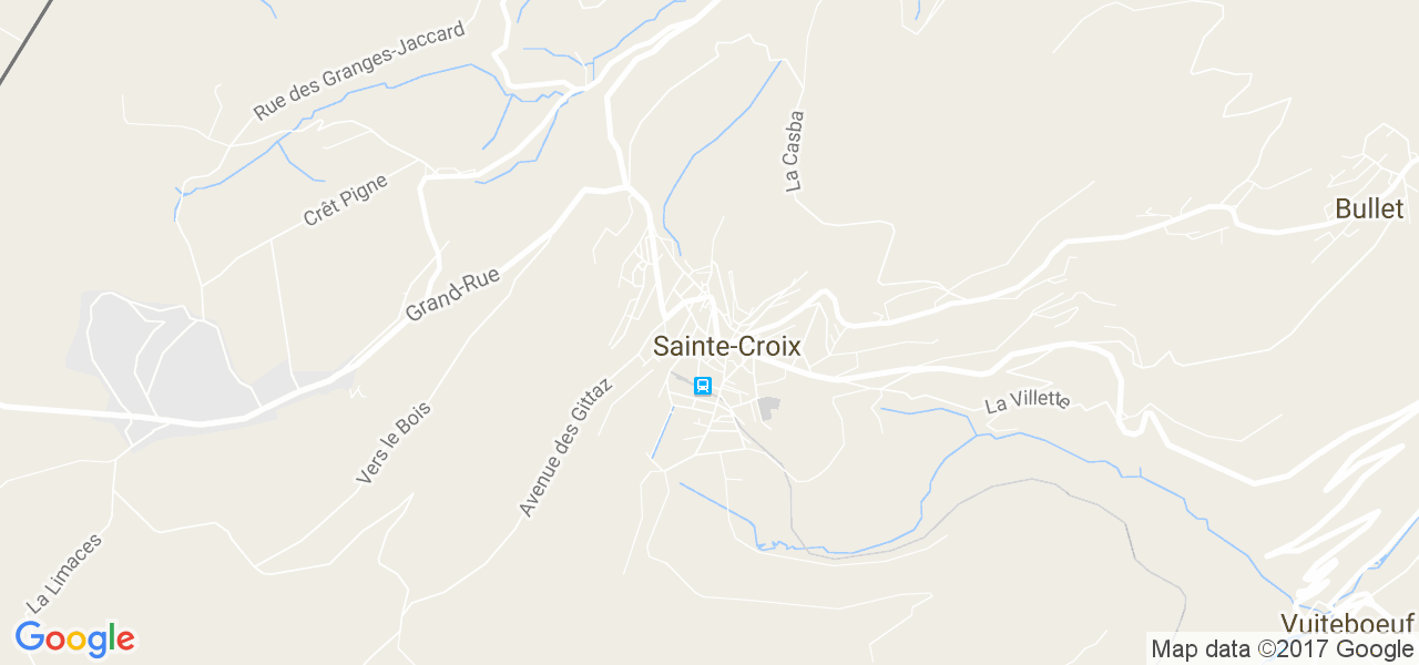 map de la ville de Sainte-Croix