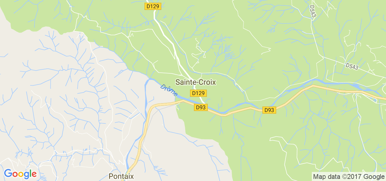 map de la ville de Sainte-Croix