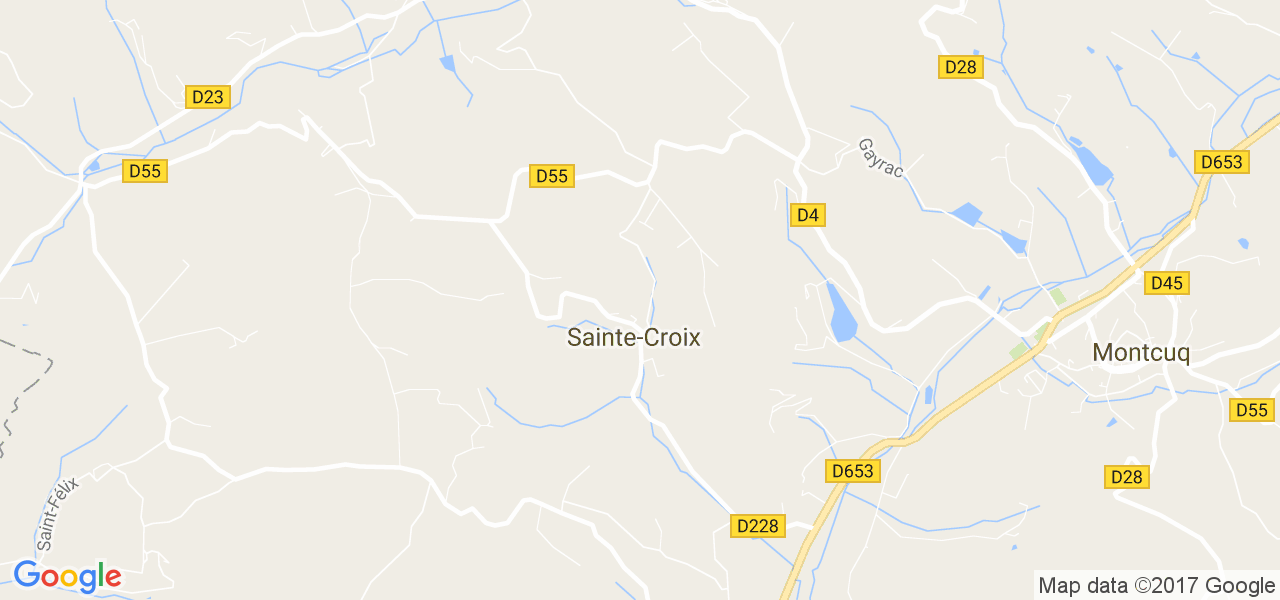 map de la ville de Sainte-Croix