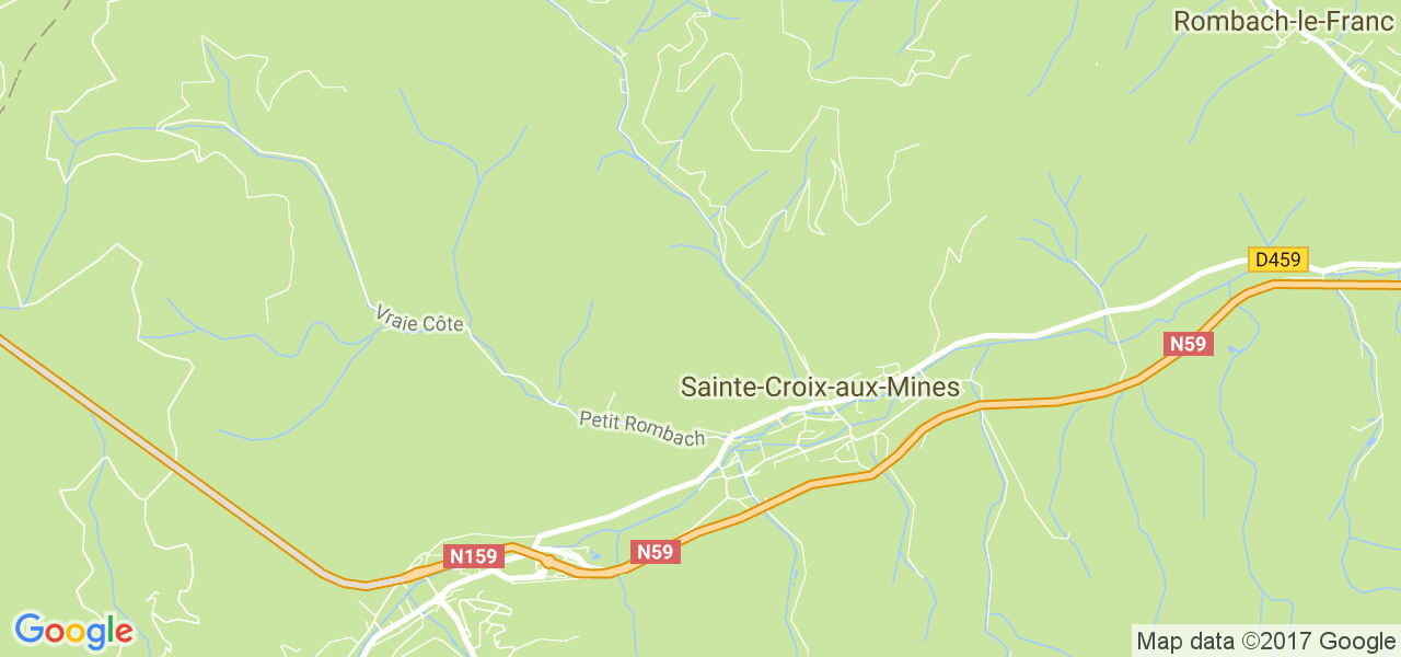 map de la ville de Sainte-Croix-aux-Mines