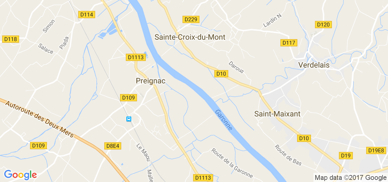 map de la ville de Sainte-Croix-du-Mont