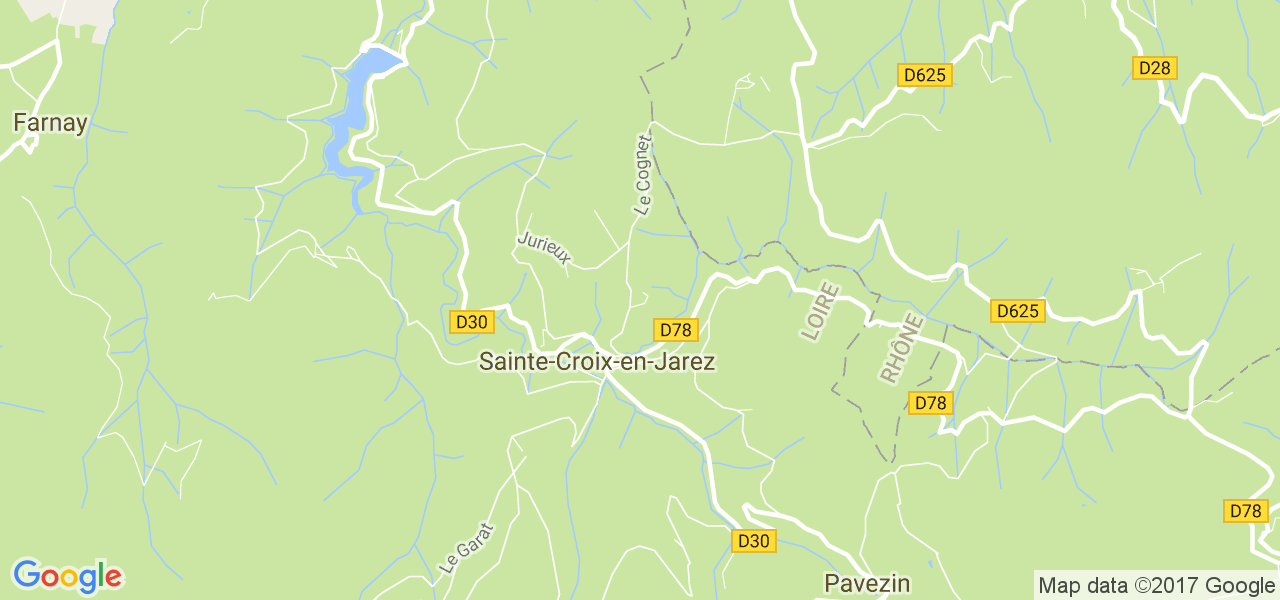 map de la ville de Sainte-Croix-en-Jarez