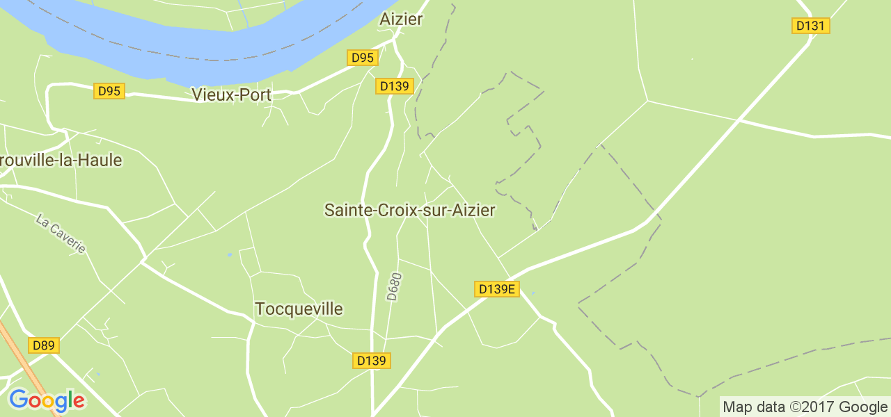 map de la ville de Sainte-Croix-sur-Aizier