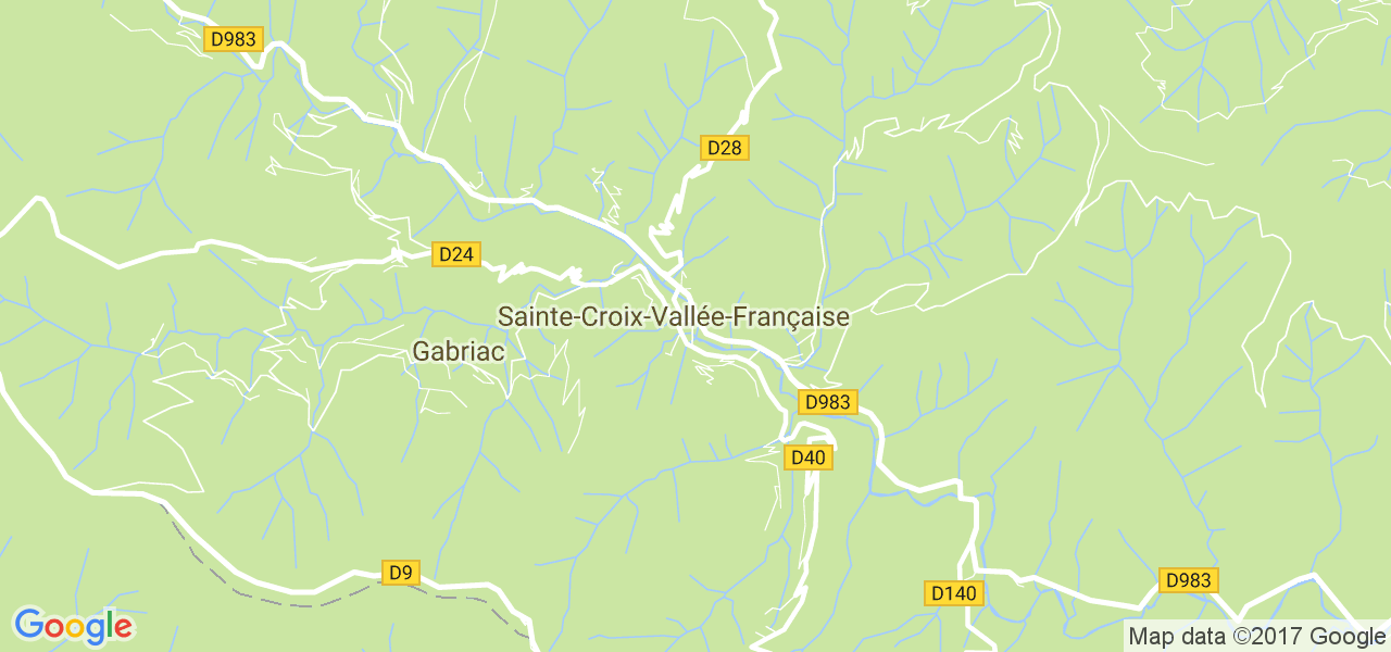 map de la ville de Sainte-Croix-Vallée-Française