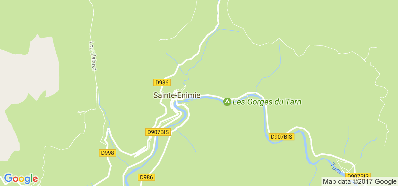 map de la ville de Sainte-Enimie