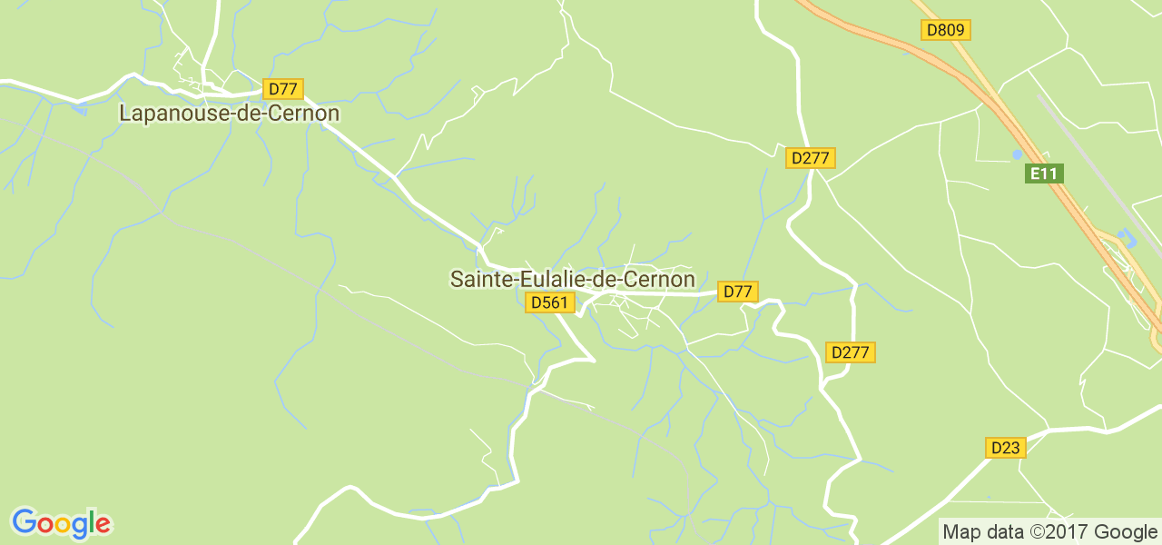 map de la ville de Sainte-Eulalie-de-Cernon