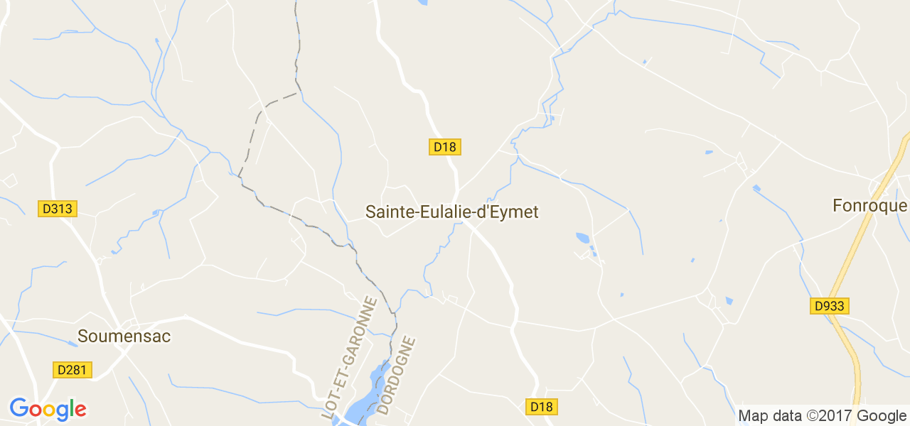 map de la ville de Sainte-Eulalie-d'Eymet