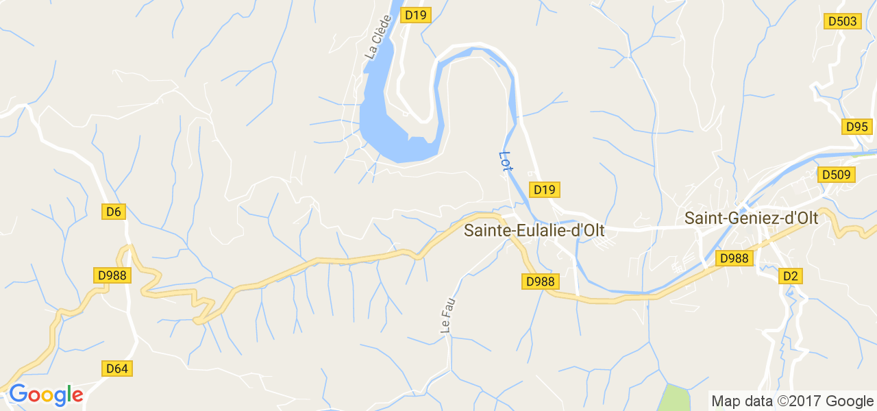 map de la ville de Sainte-Eulalie-d'Olt