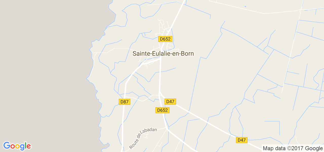 map de la ville de Sainte-Eulalie-en-Born