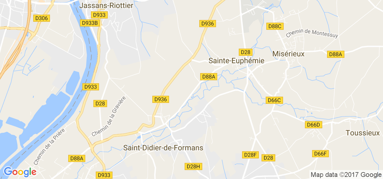 map de la ville de Sainte-Euphémie