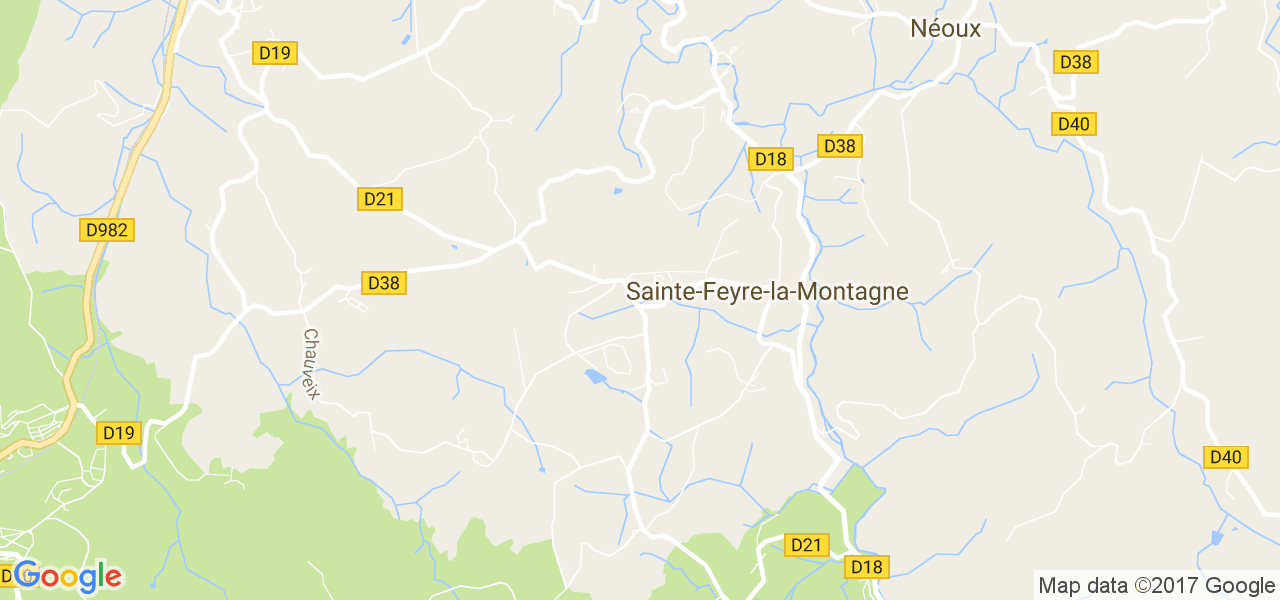 map de la ville de Sainte-Feyre-la-Montagne