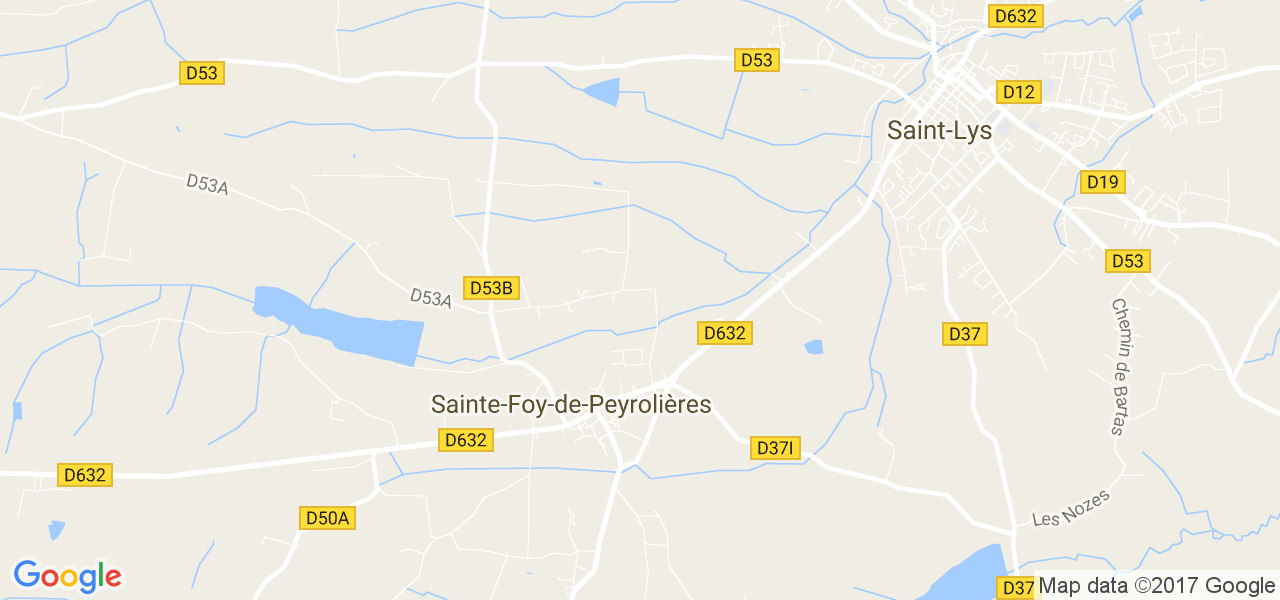 map de la ville de Sainte-Foy-de-Peyrolières