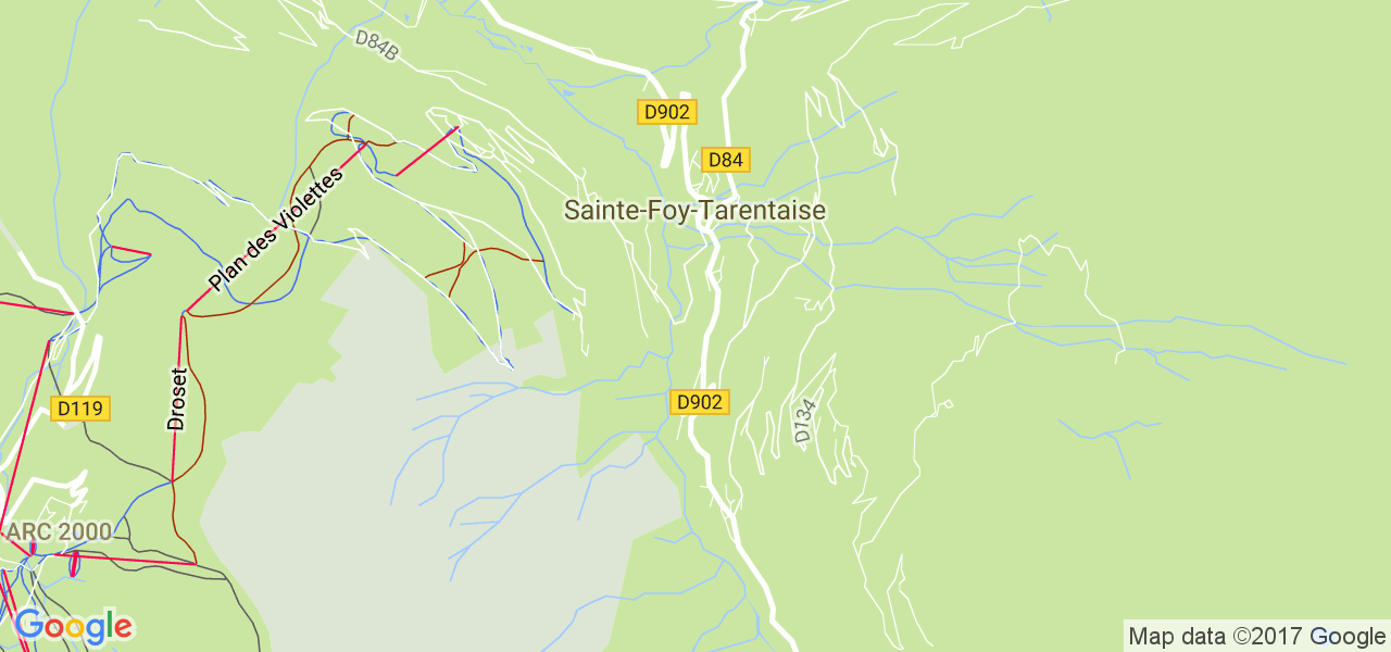 map de la ville de Sainte-Foy-Tarentaise