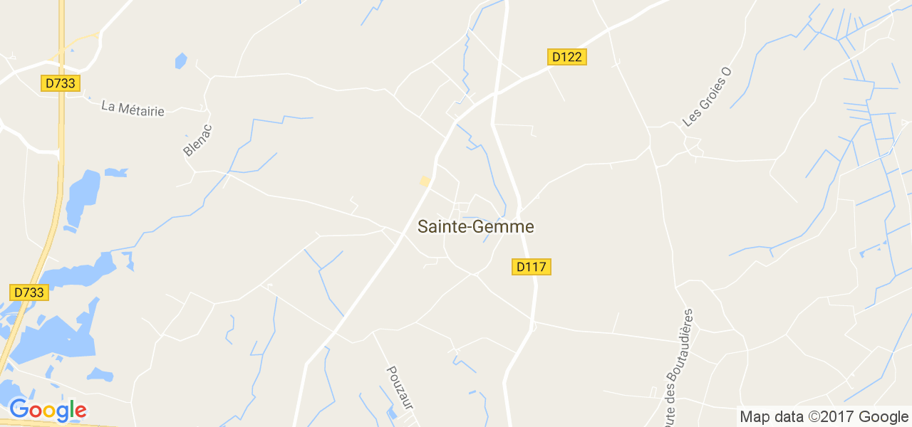 map de la ville de Sainte-Gemme