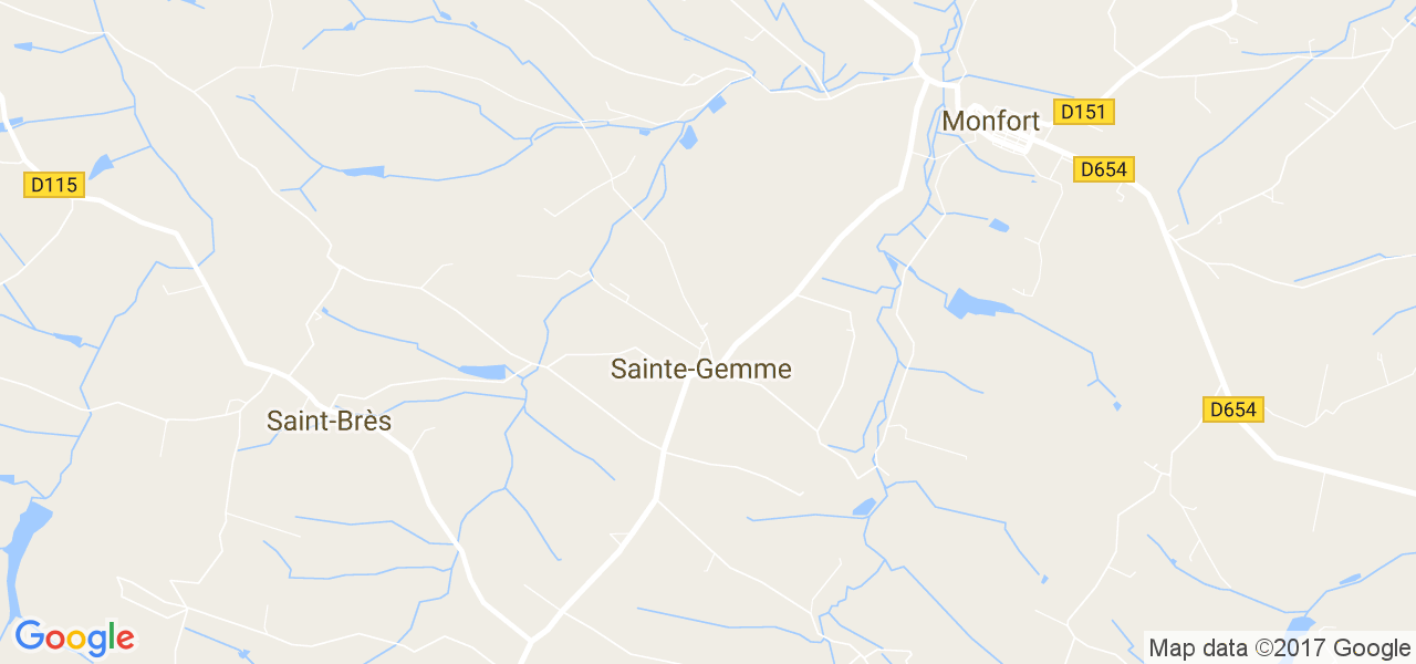 map de la ville de Sainte-Gemme