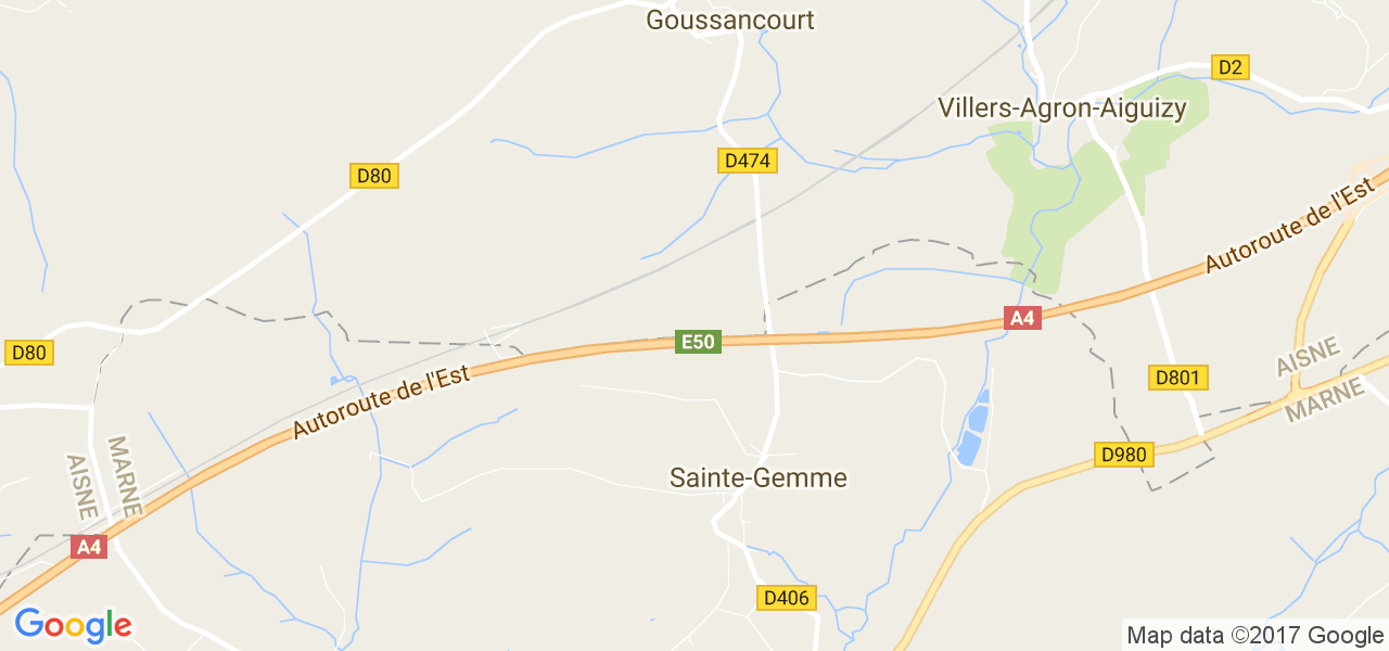 map de la ville de Sainte-Gemme