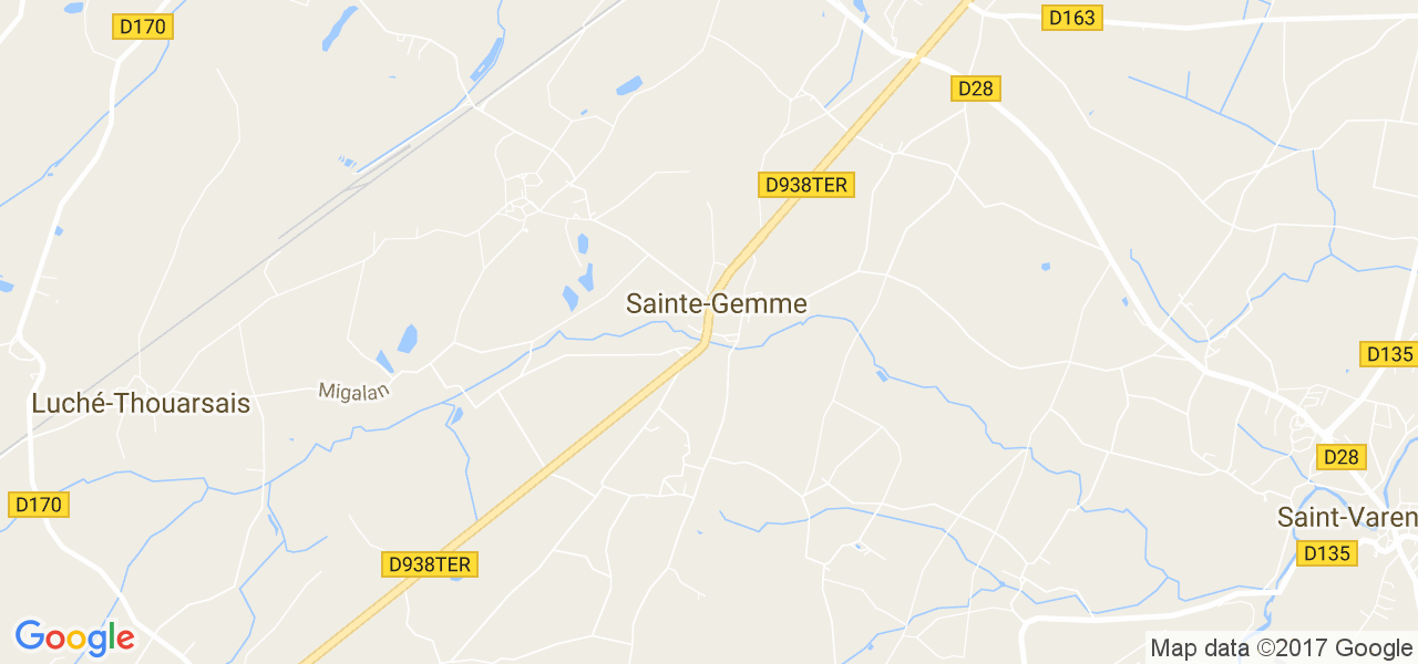 map de la ville de Sainte-Gemme