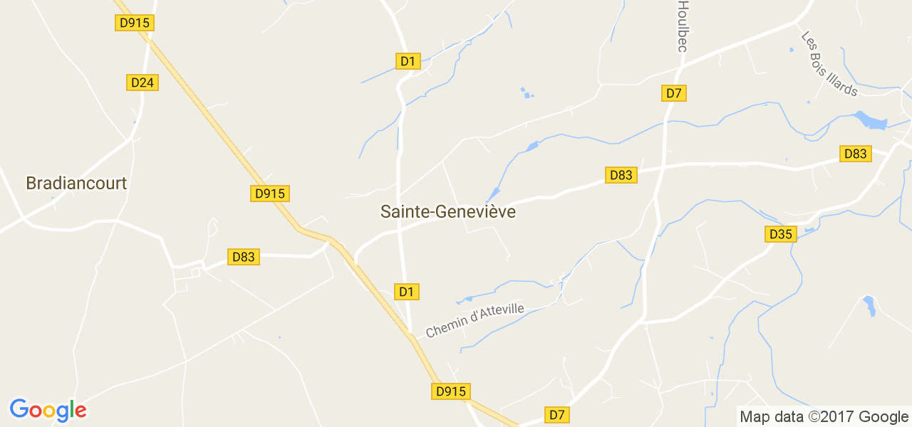 map de la ville de Sainte-Geneviève