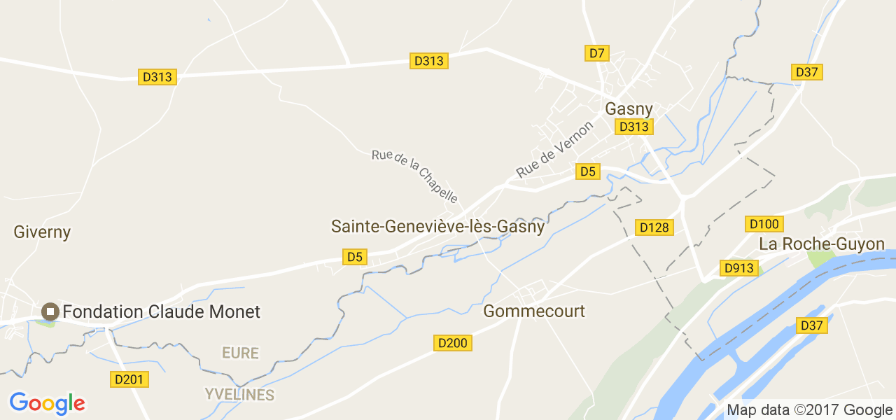 map de la ville de Sainte-Geneviève-lès-Gasny