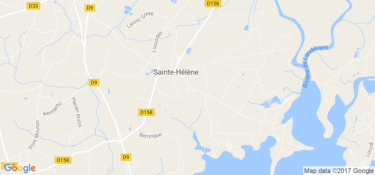 map de la ville de Sainte-Hélène