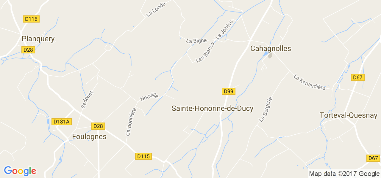 map de la ville de Sainte-Honorine-de-Ducy