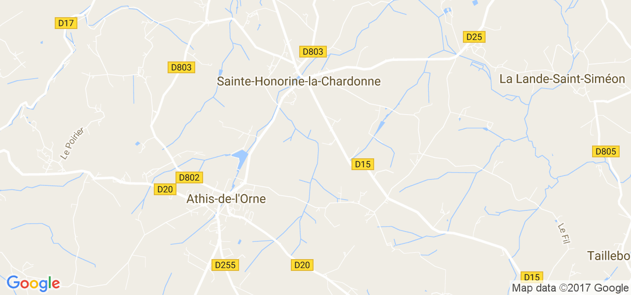 map de la ville de Sainte-Honorine-la-Chardonne