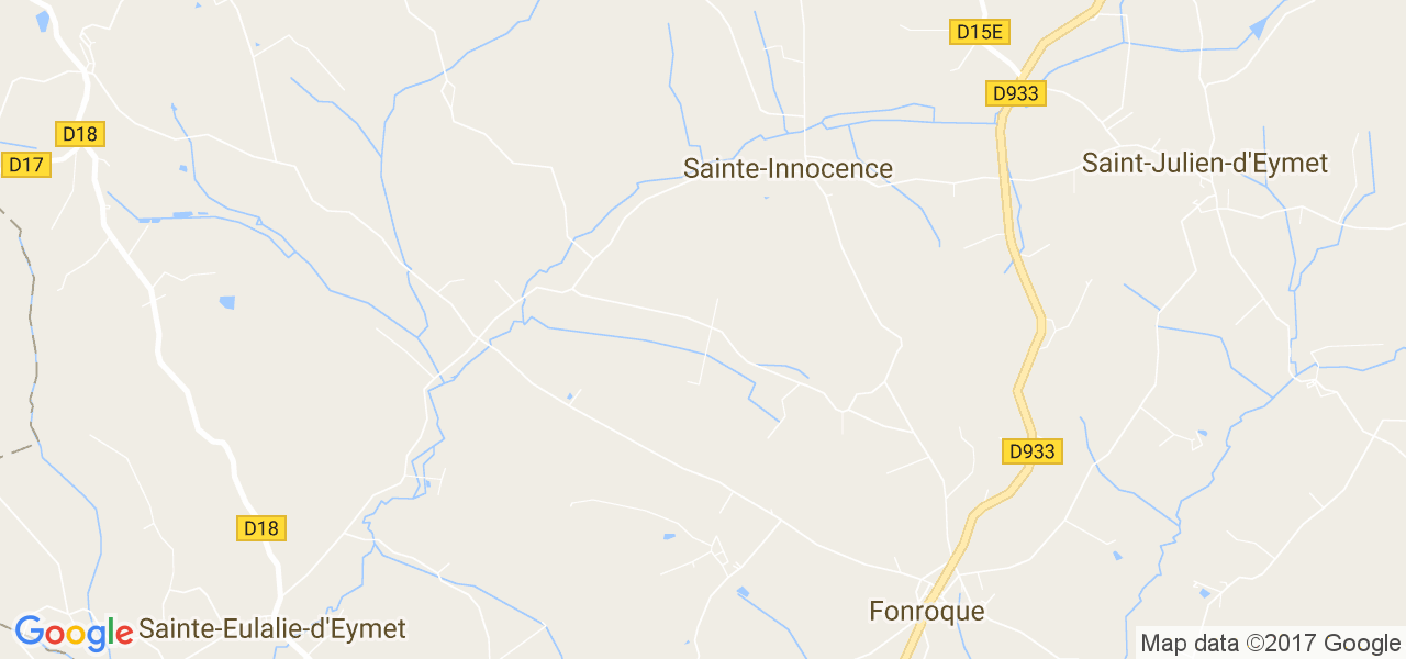 map de la ville de Sainte-Innocence