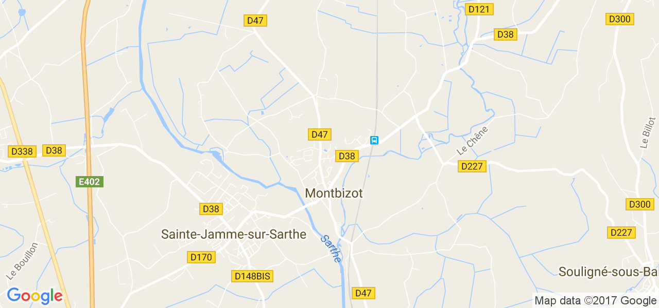 map de la ville de Sainte-Jamme-sur-Sarthe