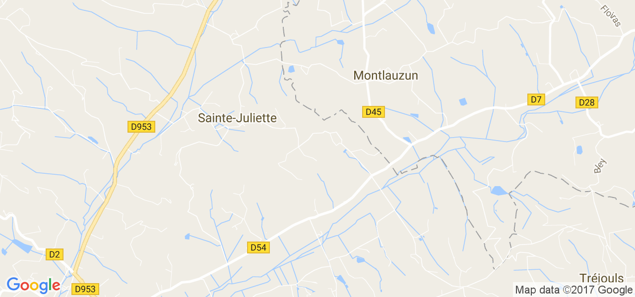 map de la ville de Sainte-Juliette