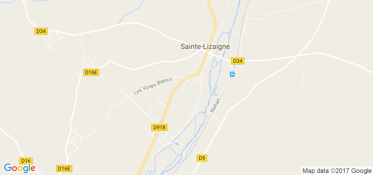 map de la ville de Sainte-Lizaigne