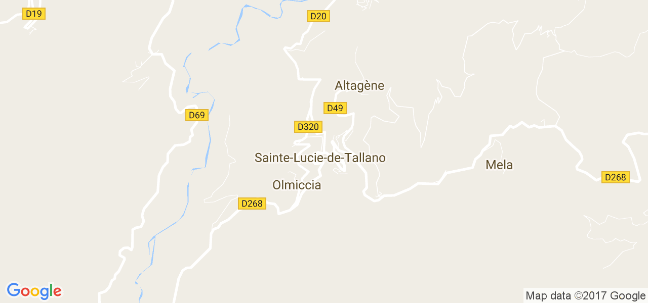 map de la ville de Sainte-Lucie-de-Tallano