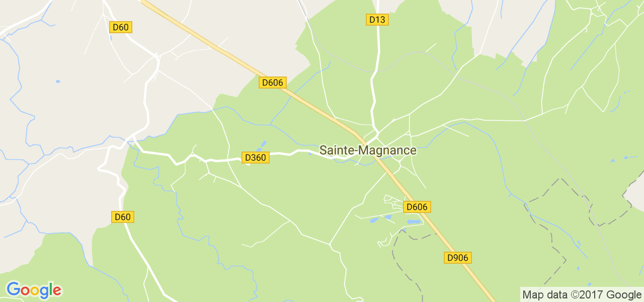 map de la ville de Sainte-Magnance