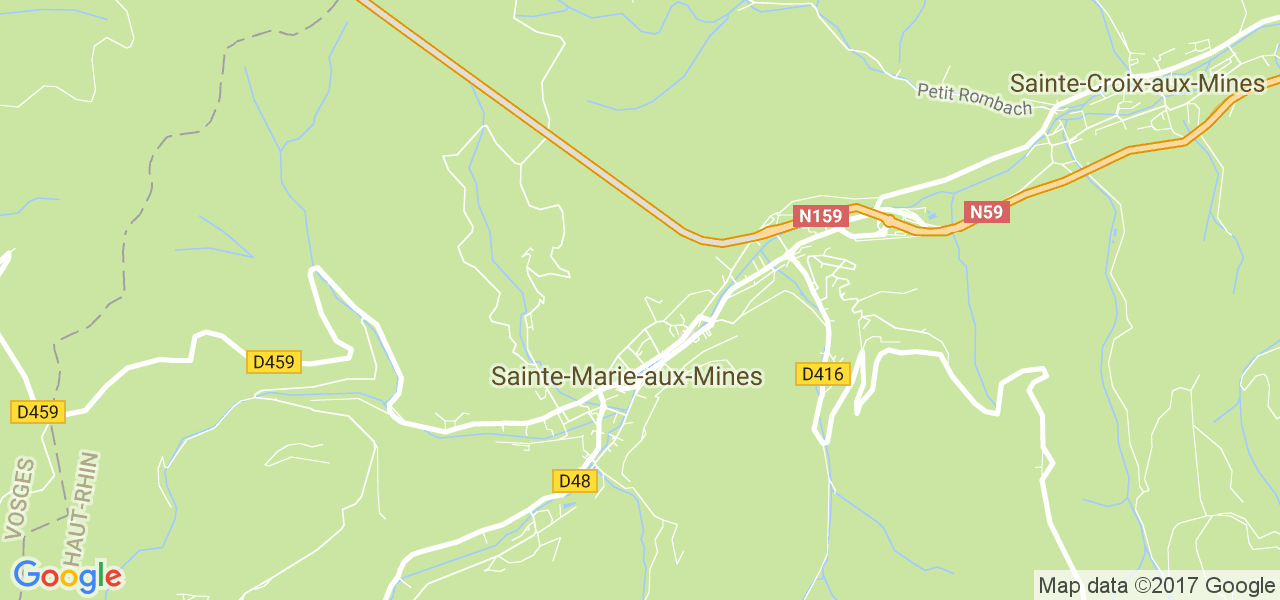 map de la ville de Sainte-Marie-aux-Mines