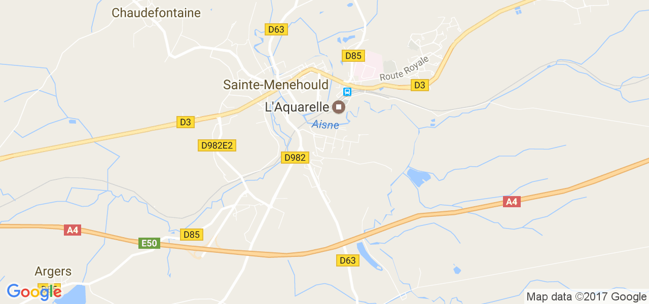 map de la ville de Sainte-Menehould