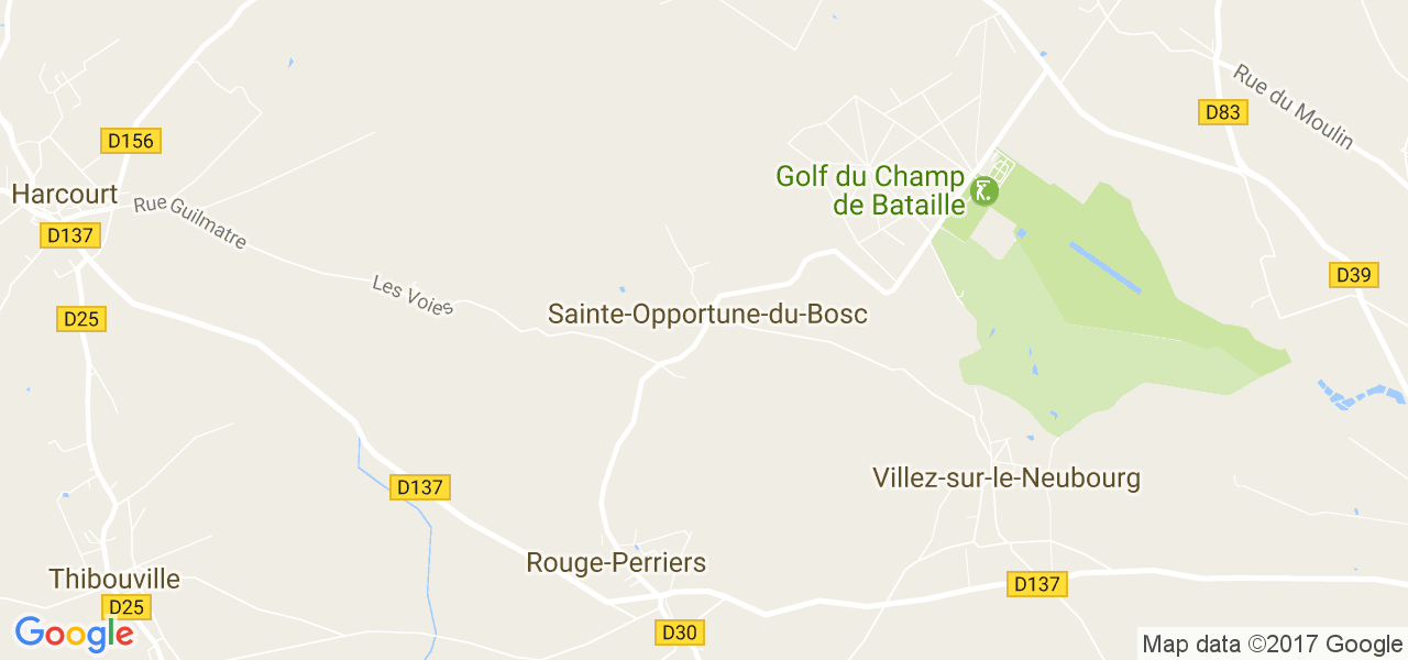 map de la ville de Sainte-Opportune-du-Bosc