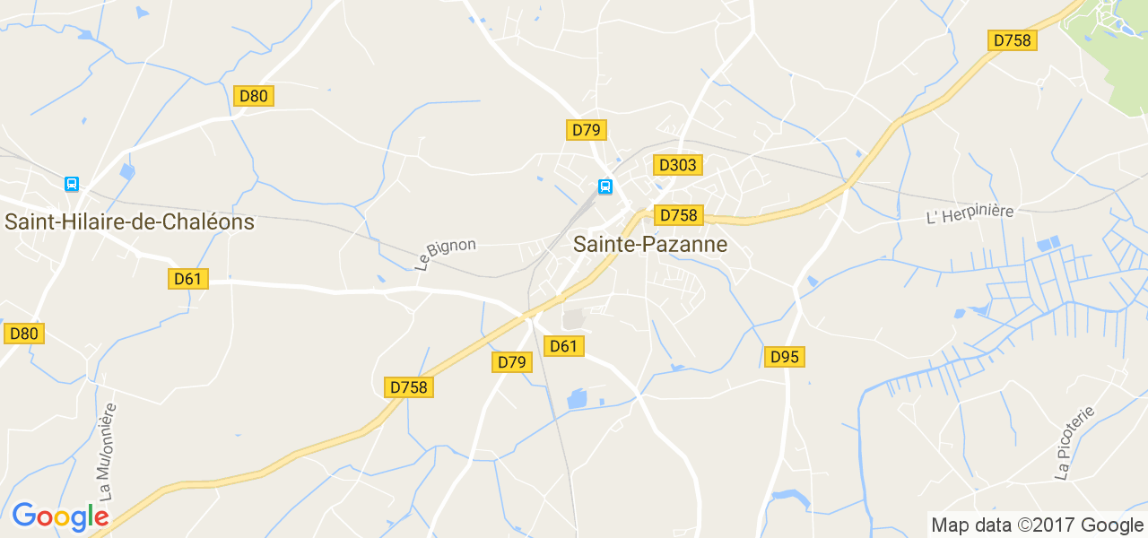 map de la ville de Sainte-Pazanne