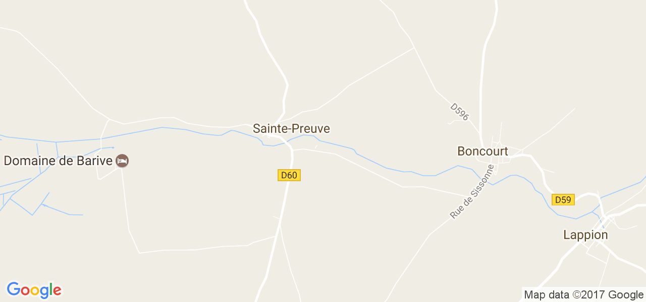 map de la ville de Sainte-Preuve