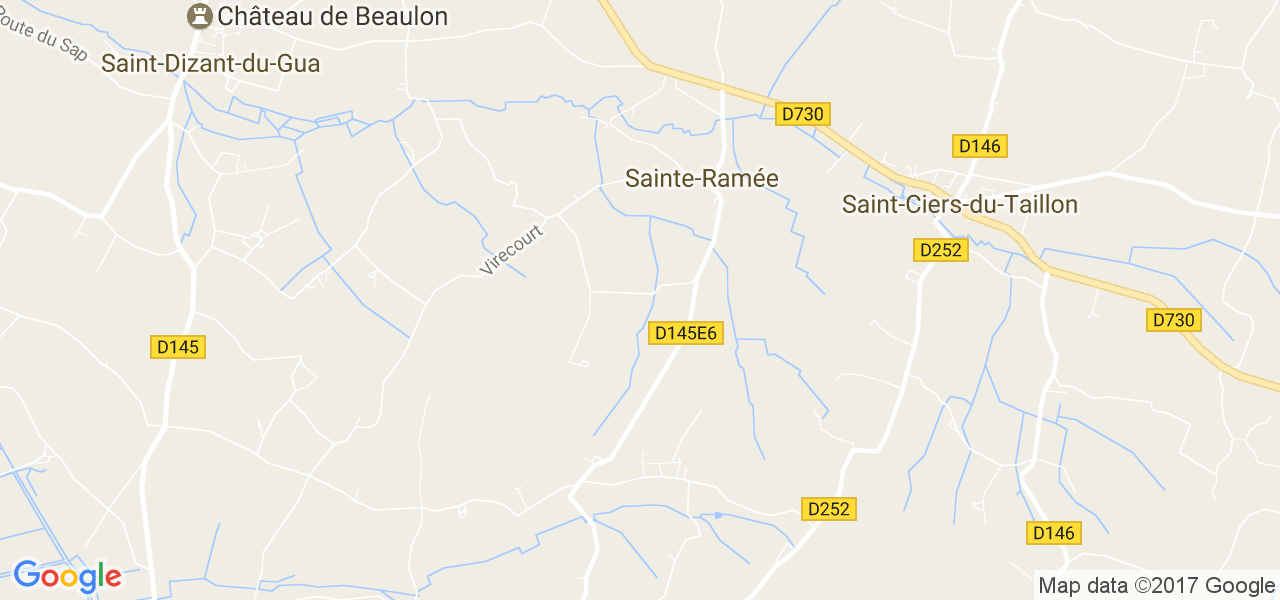 map de la ville de Sainte-Ramée