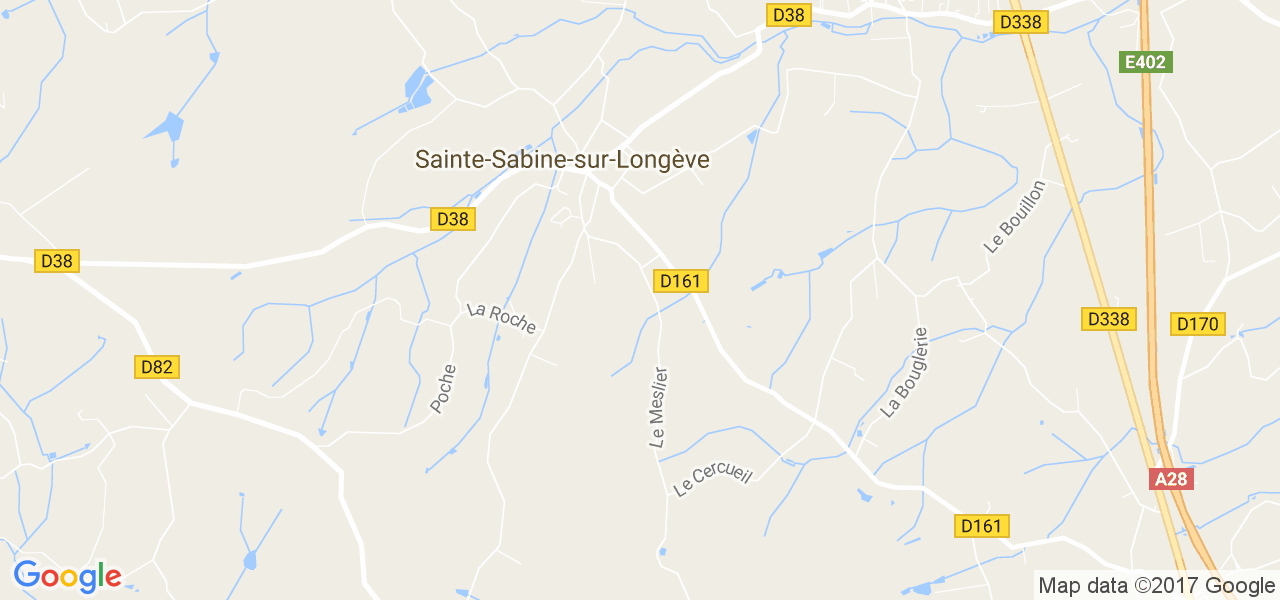 map de la ville de Sainte-Sabine-sur-Longève