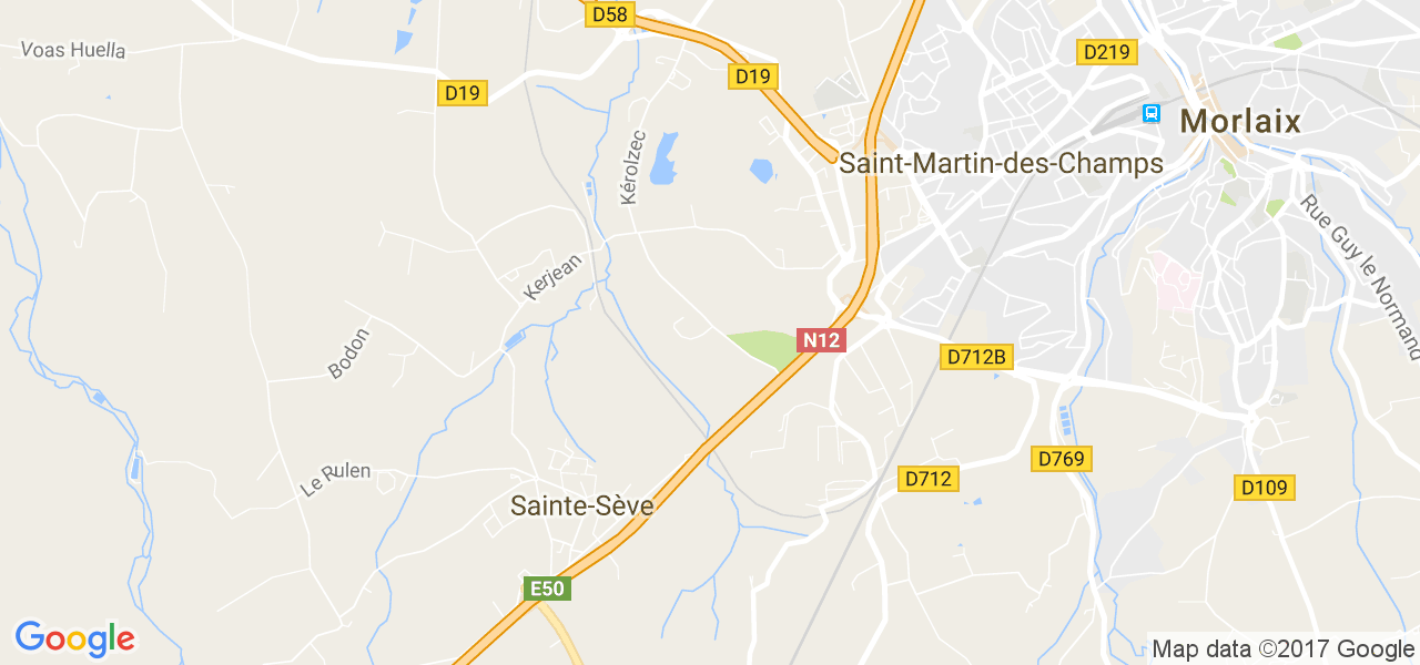 map de la ville de Sainte-Sève