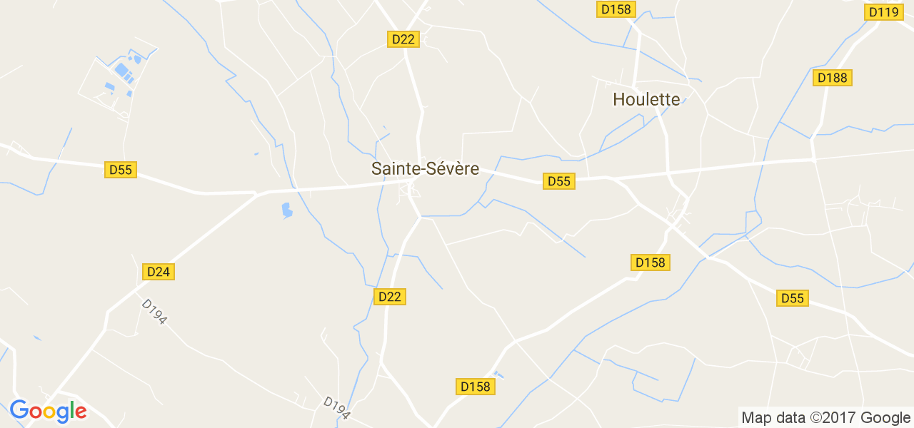 map de la ville de Sainte-Sévère