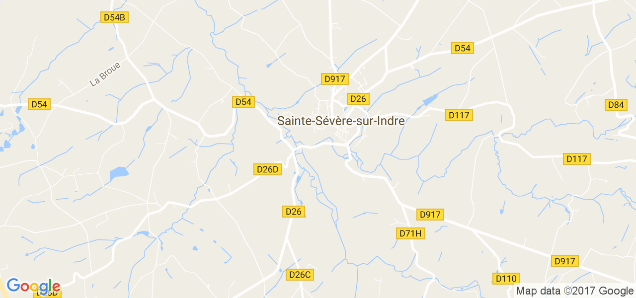 map de la ville de Sainte-Sévère-sur-Indre