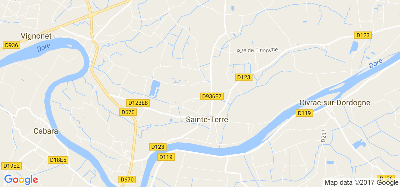 map de la ville de Sainte-Terre