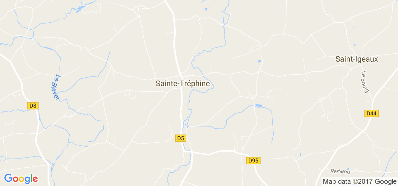 map de la ville de Sainte-Tréphine