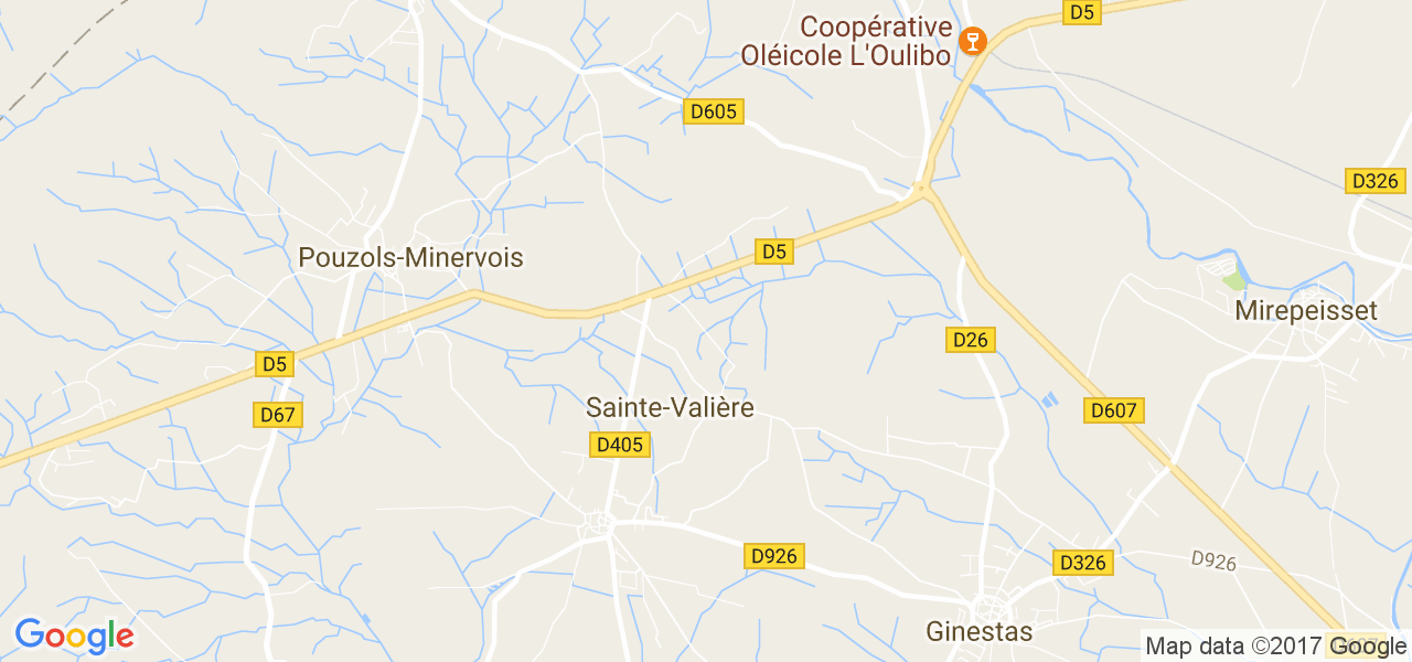 map de la ville de Sainte-Valière