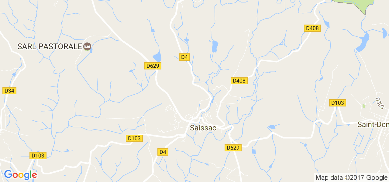 map de la ville de Saissac