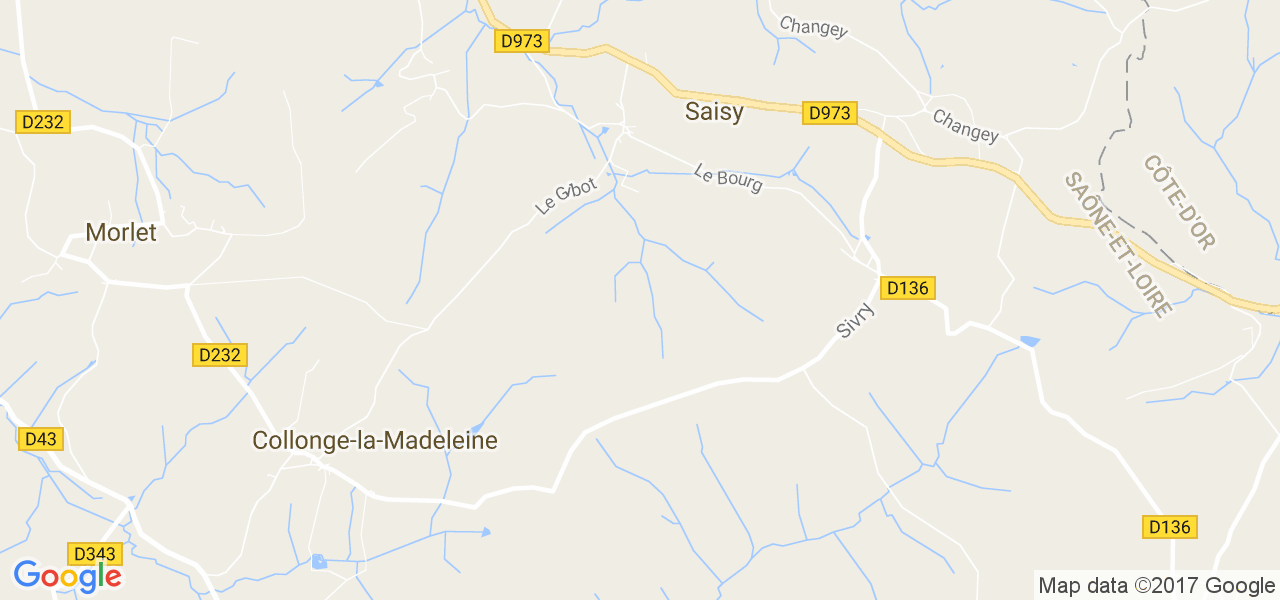 map de la ville de Saisy