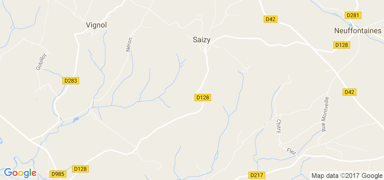 map de la ville de Saizy