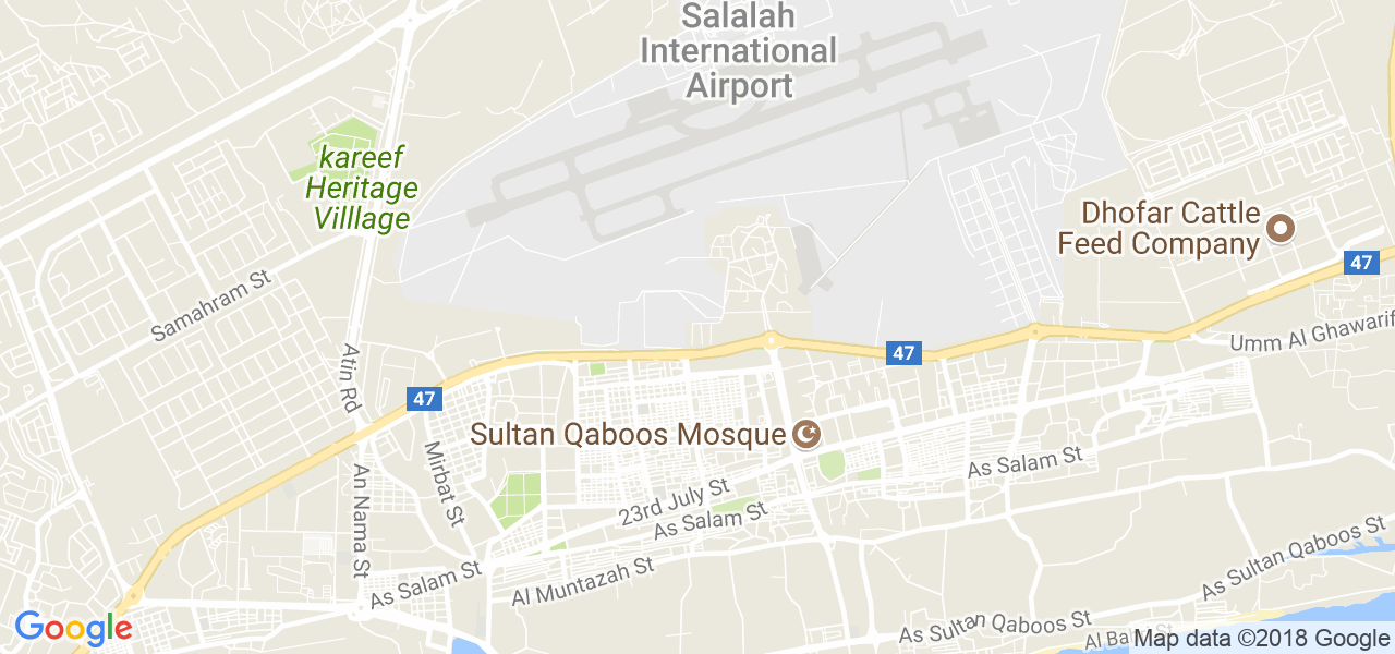 map of the city of Salalah